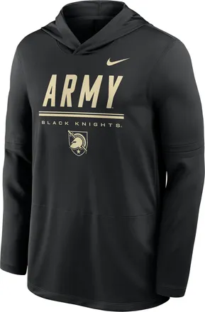 Nike Army Sideline Nike Mens Dri-FIT College Long-Sleeve Hooded Top in Black | IV7749-010