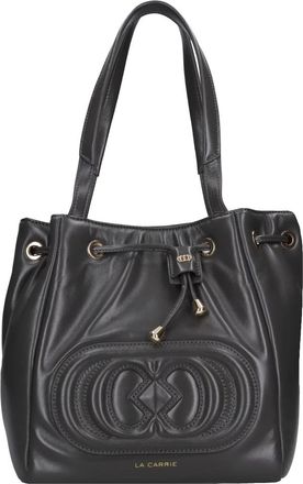 La Carrie Giant Logo Leather Bag - Dames - Schoudertassen - Grijs - ONE Size - Leer - Tassen