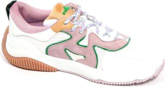 Hogan Italiaanse Leren/Stoffen Schoenen met Memory Foam - Dames - Sneakers - Wit - 37 1/2 EU - Leer - Schoenen