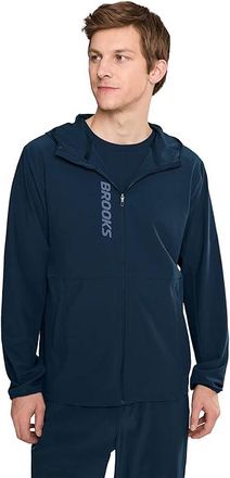 Brooks Mens Canopy Jacket Mens Coat Midnight Run : 2XL, Polyester