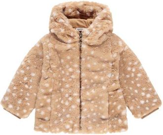 Babyface Deer Print Faux Fur Jacket in Nude at Nordstrom, Size 24M