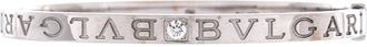 Bulgari Bvlgari Bangle Bracelet 18K White Gold with 2 Diamonds