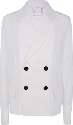 sacai double-breasted jacket - White
