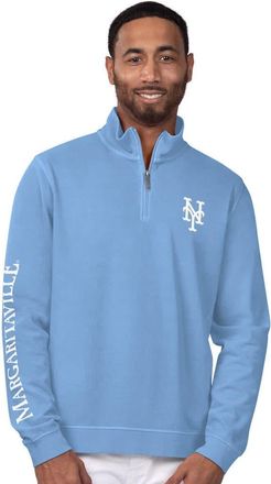 Margaritaville Mens Margaritaville Light Blue New York Mets First Pitch Quarter-Zip Pullover Top at Nordstrom, Size Medium