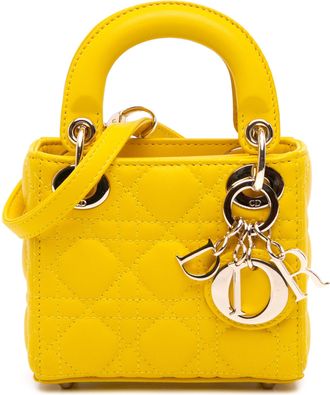 Dior Pre-owned Womens Lady Mini Bag - Yellow Leather - One Size