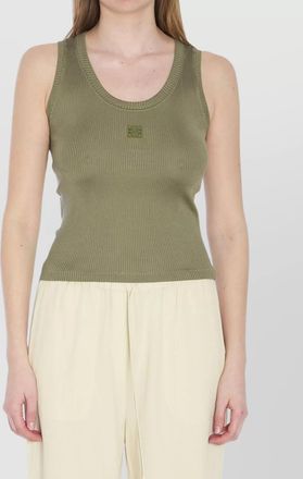Loewe ribbed silk scoop neck sleeveless tank top