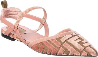 Fendi Fendi Colibri Lite Ff Jacquard Velvet Flat