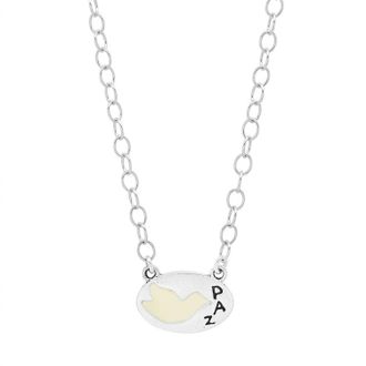 Jessica Elliot Womens Enamel Oval Necklace - Paz In Sterling