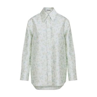 Jil Sander Shirts, female, Green, Size: XS Elegant Green Shirt Aw25