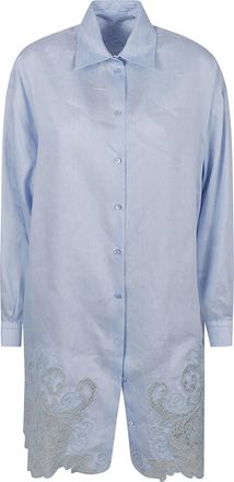 Ermanno Scervino Lace Paneled Oversize Long Shirt