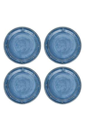 Juliska Berry & Thread Set of 4 Melamine Dinner Plates in Ocean at Nordstrom