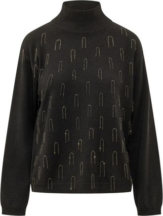 Fabiana Filippi Maglia Lupetto - Dames - Coltruien - Zwart - XL - Truien & Vesten