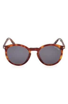 Tom Ford 51mm Gradient Round Sunglasses in Blonde Havana /Smoke at Nordstrom Rack