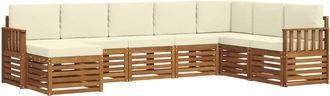 vidaXL Conjunto De Sof&aacute;s De Exterior 8 Uds. Natural Y Crema Vidaxl
