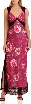 Avec Les Filles Bias Cut Lace Trim Slipdress in Pink Peony at Nordstrom Rack, Size 10