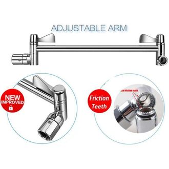 OEM Brazo Extensor De Cabezal De Ducha Ajustable, Herraje De Extensi&oacute;n De Brazo De Ducha De Lat&oacute;n Niquelado Cepillado Para Montaje En Pared - Crezuo
