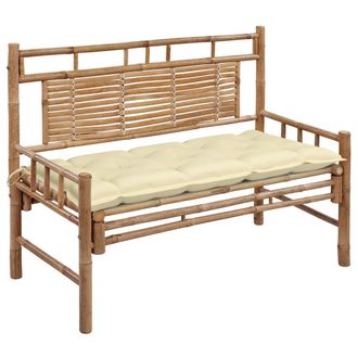 vidaXL Banco De Jard&iacute;n Con Coj&iacute;n Bamb&uacute; 120 Cm Vidaxl