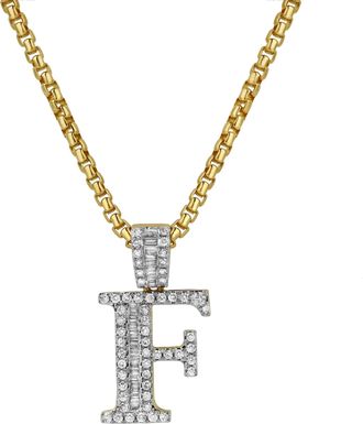 LuvMyJewelry F Initial Diamond Pendant 10K Yellow Gold - 0.71 Carats