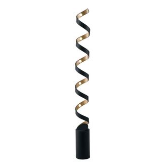 Luce-Ambiente-Design L&aacute;mpara de pie Led Helix en Aluminio Negro y Oro 30w 3000k (luz C&aacute;lida)