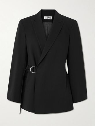 Loewe Blazer In Lana Con Cintura - Nero