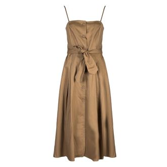 A|X Armani Exchange Fitted Midi Jurk - Dames - Jurken - Bruin - Maat: XS Katoen