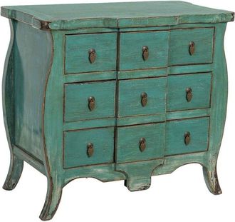 Wanderlust Deco Recibidor De Madera Azul 90x48x80h Cm