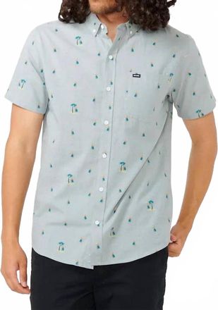 Rip Curl Hula Breach Short Sleeve Woven Shirt In Mineral Blue
