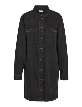 Noisy May Womens Nmnew Signe L/S Denim Dress Vi001Bl Noos, Black Denim, XL