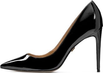 Kazar Zwarte gelakte leren stilettos. Dit product valt groot uit. - Dames - Pumps - Zwart - 40 EU - Leer - Schoenen