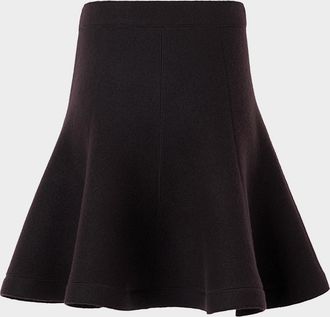 Akris Boiled Wool Panel Mini Skirt