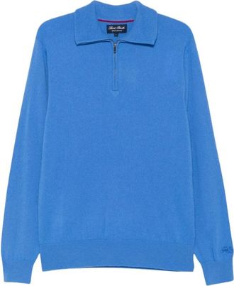 MC2 Saint Barth Buck Half-Zip Knit - Heren - Vesten met rits - Blauw - L - Kasjmier - Hoodies & sweatvesten