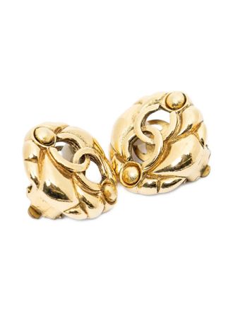 Chanel 1990s CC-logo gold-tone clip earrings - women - Gold Plated - One Size