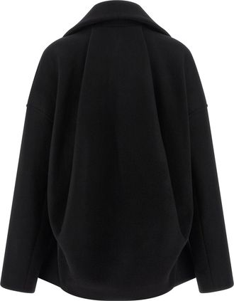 Rick Owens Womens Black Virgin Wool Coat Clothing