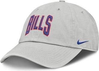Nike Buffalo Bills Primetime Club Arched Nike Mens NFL Adjustable Hat in Grey | NF020BB81-BYX