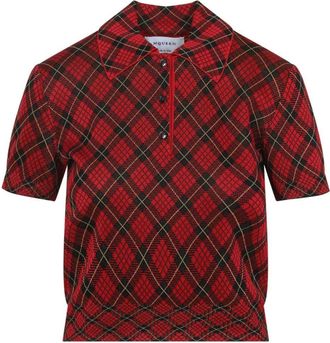 Alexander McQueen Red Check Print Polo