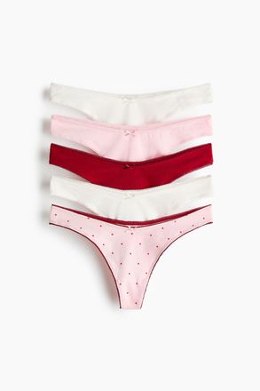 H&M 5er-Pack Baumwolltangas - Pink