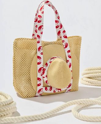 Shiraleah Claudia Tote And Hat Set In Red