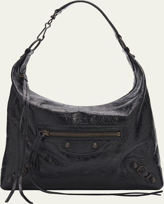 Balenciaga Le City Small Leather Hobo Bag