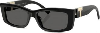 Tiffany & Co. Rechthoekige Zonnebril - Dames - Zonnebrillen - Zwart - 54 MM - Accessoires