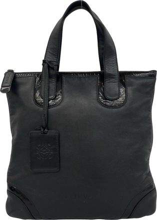 Loewe Black Leather Handbag Tote Bag (Pre-Owned)