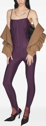 MUGLER Tuta intera con corsetto - Viola