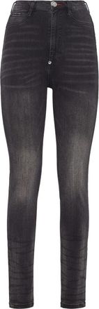 Philipp Plein Super High Waist Jegging Iconic - Dames - Skinny Jeans - Zwart - W26 - Denim - Jeans