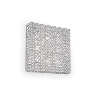 Netlighting Admiral 8 Light Indoor Square Large Flush Light Chrome G9 in Grey