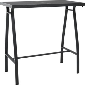 vidaXL Furniture Limited - Mesa Alta De Jard&iacute;n Vidrio Templado Negro