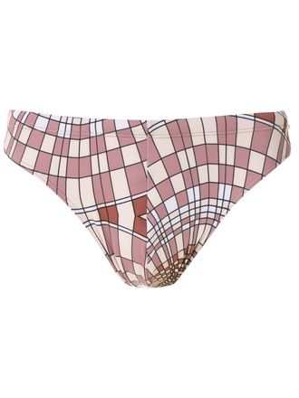 Amir Slama Zwembroek met print - Beige