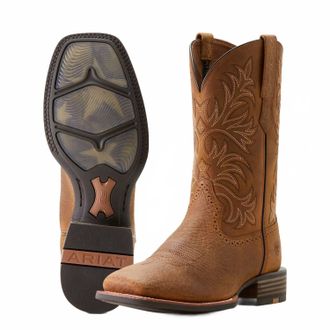 Ariat Mens Oakwood Pebbled Cowboy Boots In Brown