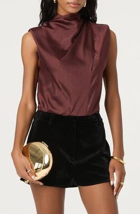 ASTR the Label Inaya Crystal Studded Sleeveless Top in Dusty Plum at Nordstrom Rack, Size X-Small