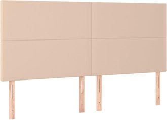 vidaXL Cabecero Luces Led Cuero Sint&eacute;tico Capuchino 200x5x118/128cm Vidaxl