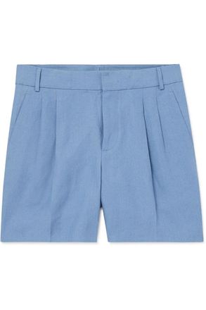 Loro Piana Straight-Leg Pleated Linen Bermuda Shorts