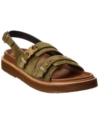 Celine Celine Tippi Triomphe Suede Sandal